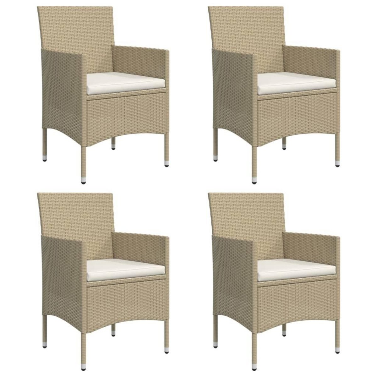 VIDAXL Ensemble a manger de jardin coussins 5 pcs Beige/noir