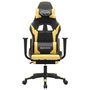 Voir la diapositive 4 : VIDAXL Chaise de jeu de massage et repose-pied Noir dore Similicuir