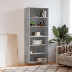 VIDAXL Buffet gris beton 69,5x32,5x180 cm bois d'ingenierie