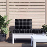 VIDAXL Coussins de palette lot de 2 motif a carreaux noir tissu Oxford