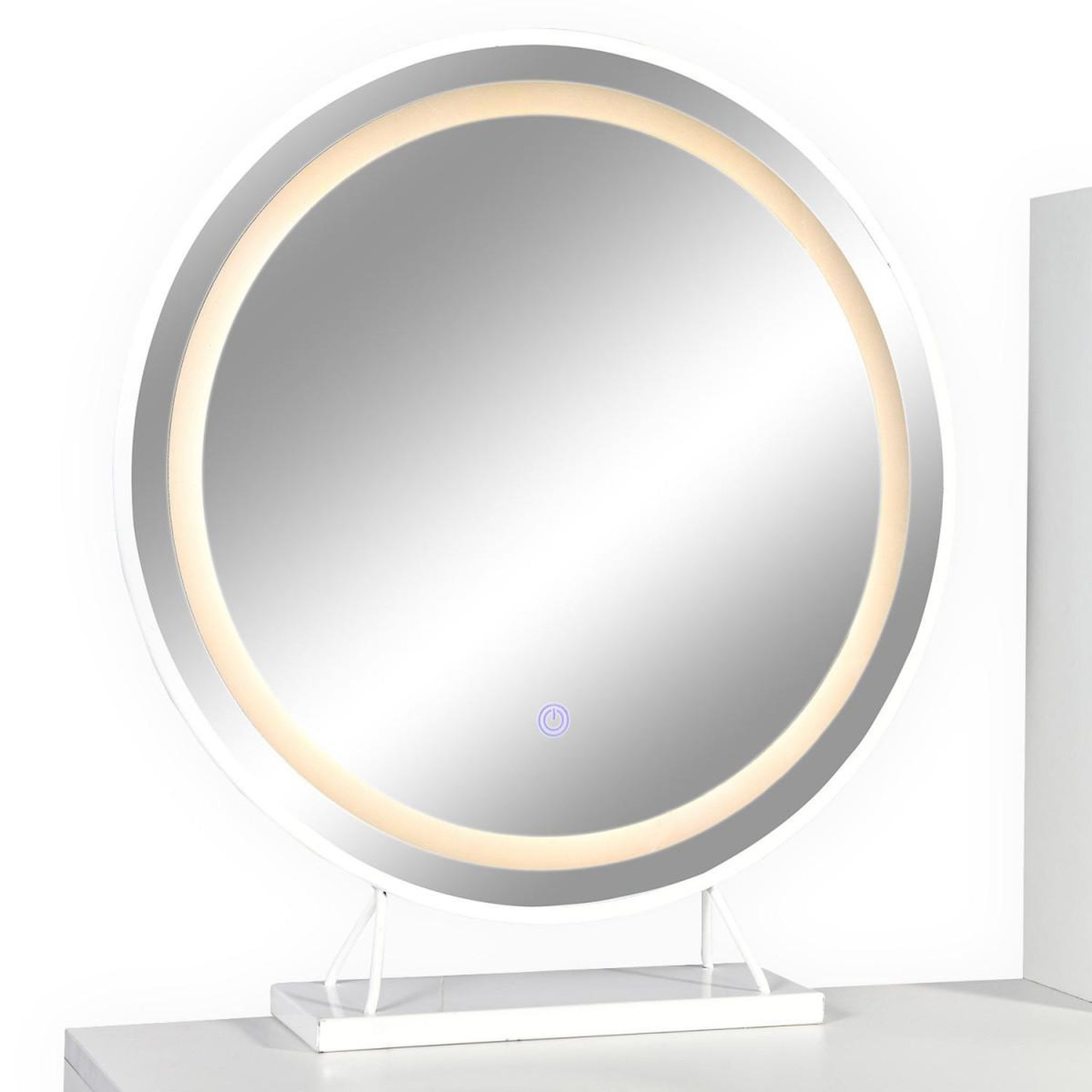Voir la diapositive 6 : Paris Prix Coiffeuse avec miroir lumineux  essie  125cm blanc & or