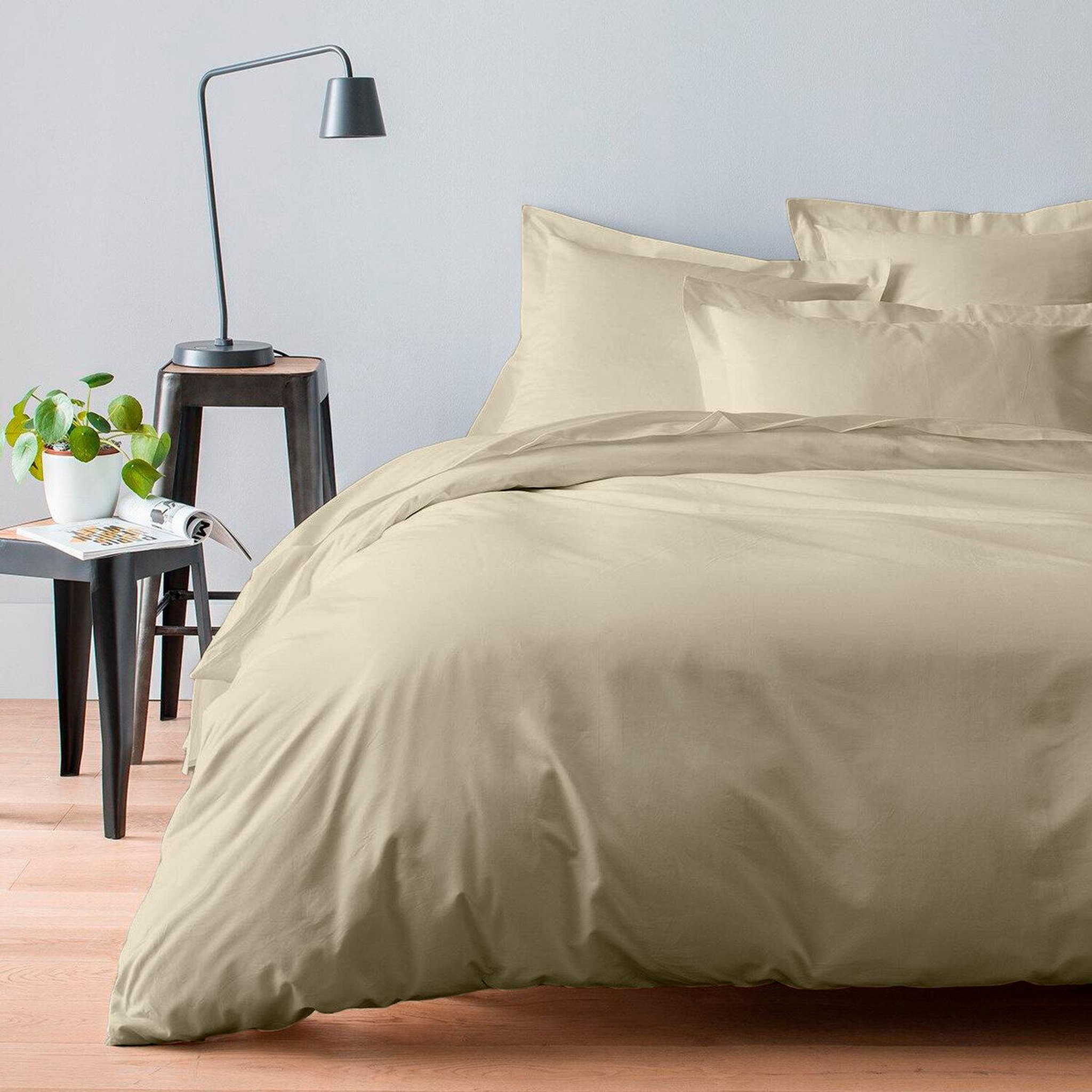 Voir la diapositive 4 : BATON ROUGE Housse de couette 100% satin de coton 105 fils uni