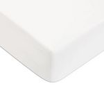 FUTURE HOME Drap housse en coton 57 fils uni bonnet 25cm. Coloris disponibles : Vert, Rose, Jaune, Gris, Bleu, Blanc, Rouge, Marron, Orange, Noir