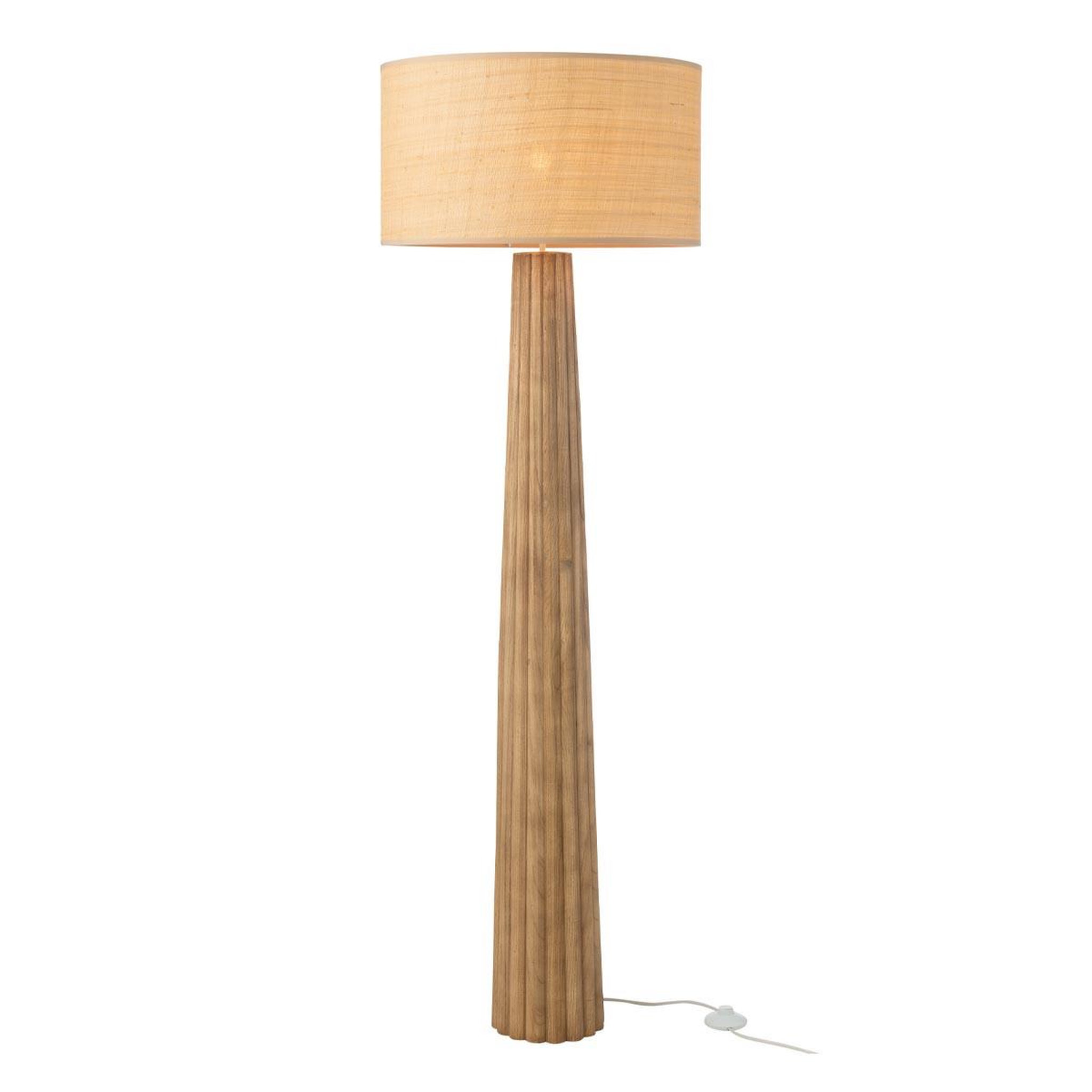 Voir la diapositive 2 : J-LINE Lampadaire parapluie en bois  ailanthus  157cm naturel