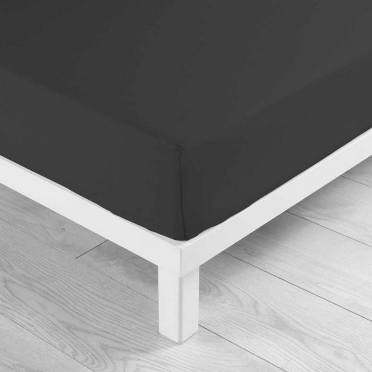 Paris Prix Drap Housse  Lina  160x200cm Noir