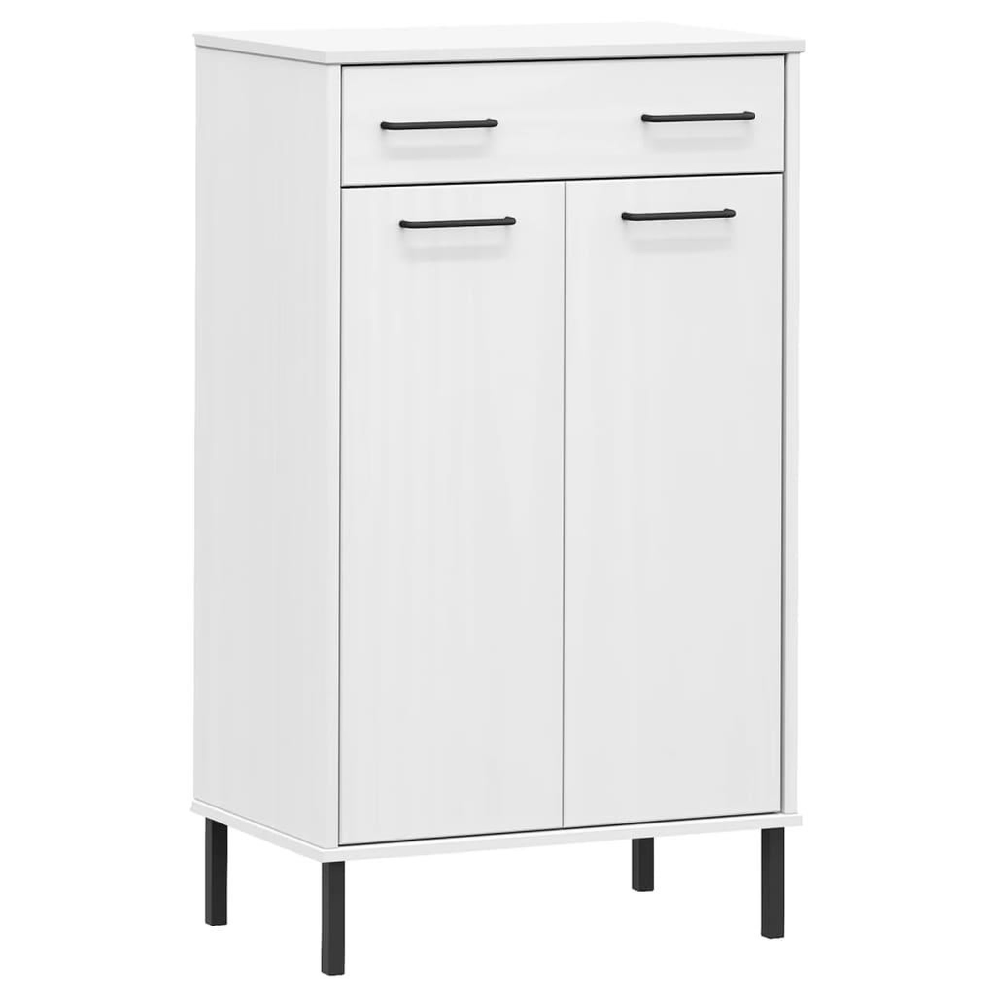 Voir la diapositive 2 : VIDAXL Etagere a chaussures et pieds en metal Blanc Bois de pin OSLO