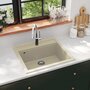 Voir la diapositive 1 : VIDAXL Évier de cuisine Granit Seul lavabo Beige