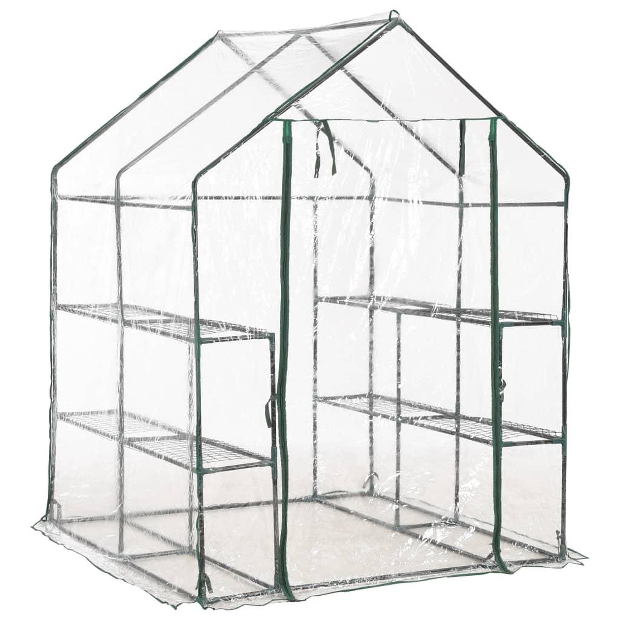 Voir la diapositive 3 : VIDAXL Serre avec 8 etageres 143x143x195 cm