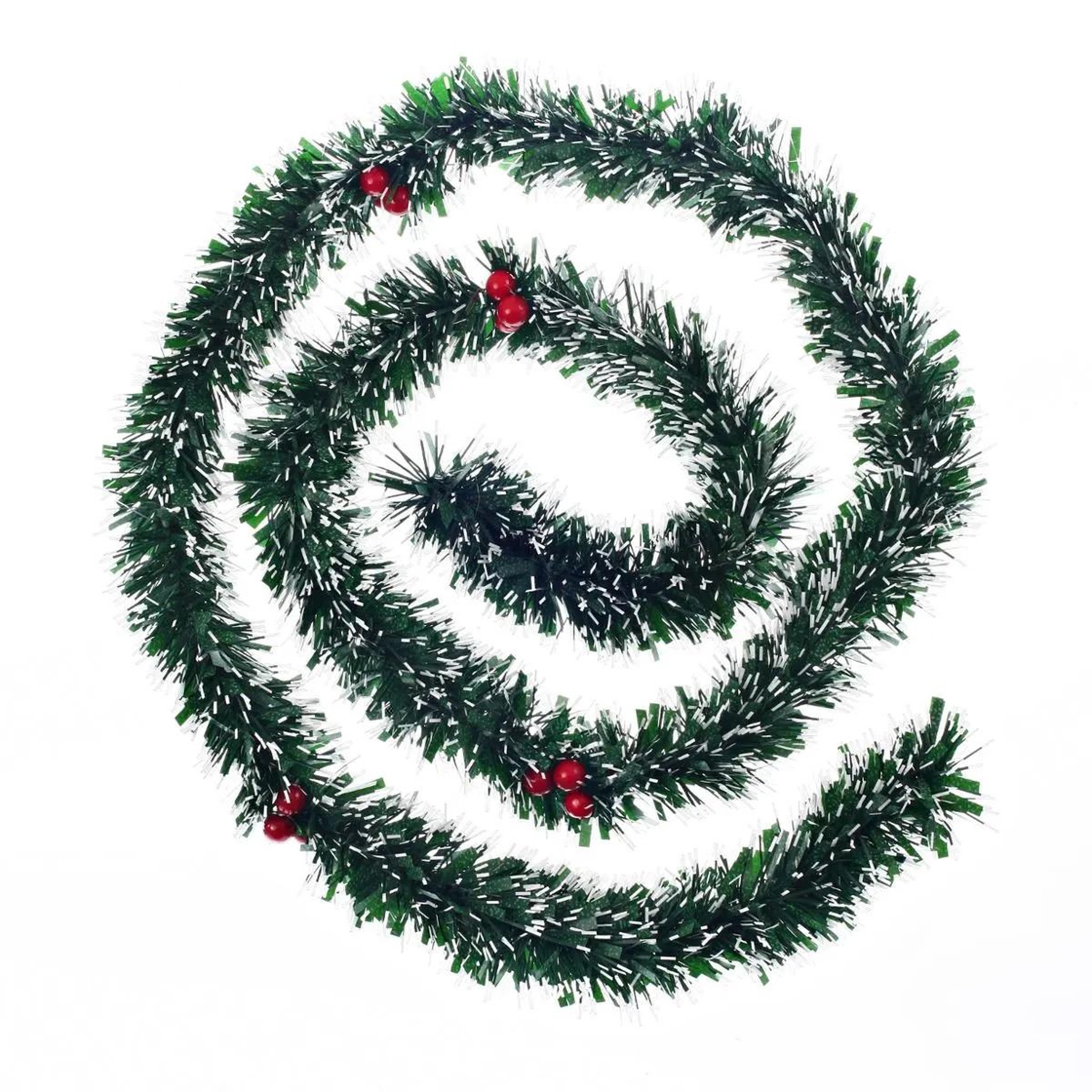 Eden Guirlande de noel 6 plis baies rouge