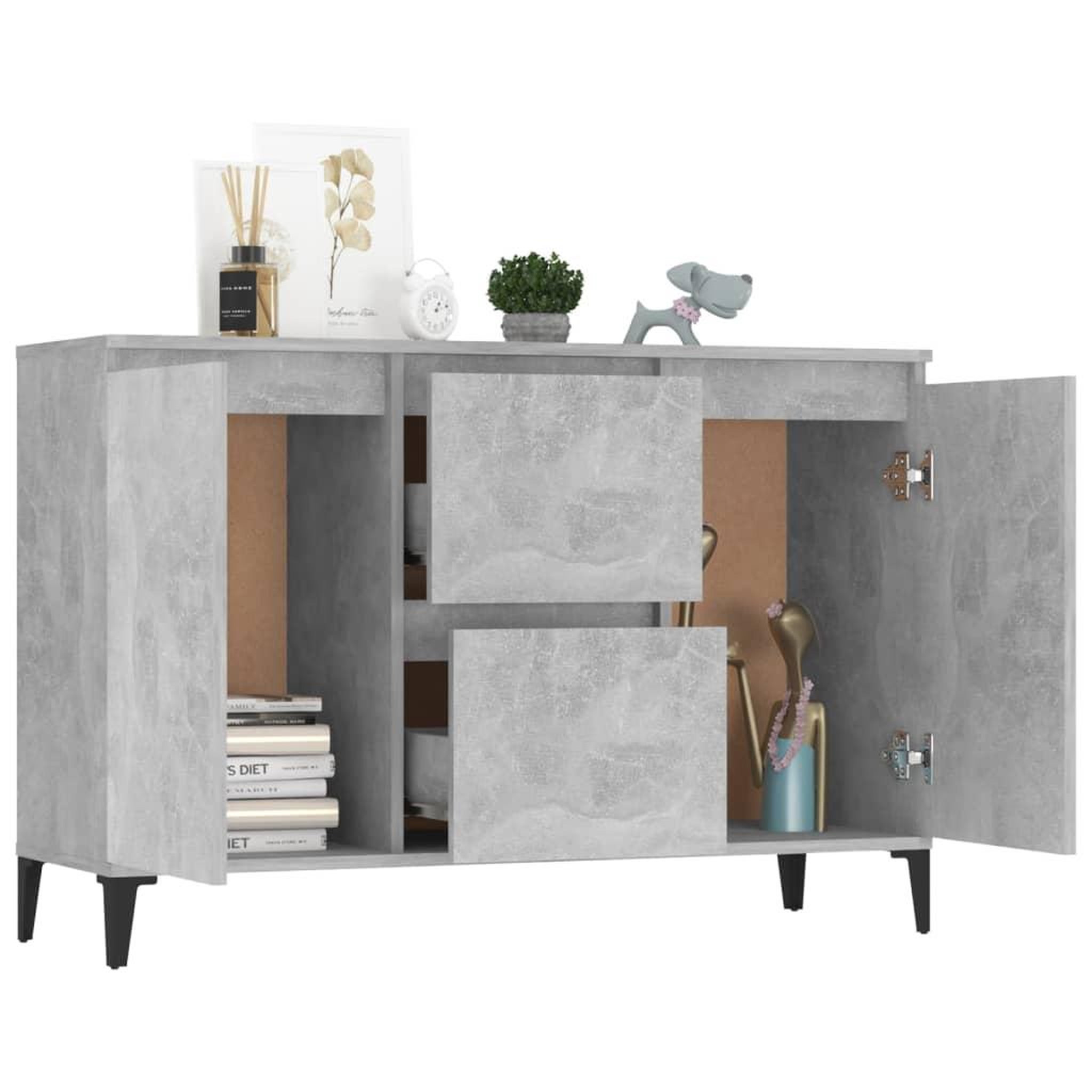 Voir la diapositive 3 : VIDAXL Buffet gris beton 104x35x70 cm bois d'ingenierie