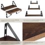 Voir la diapositive 5 : tectake Lot de 3 étagères murales design style industriel Bois foncé industriel, rustique