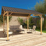 Voir la diapositive 2 : SWEEEK Carport CALISTA en aluminium et acier anthracite. 12 m²