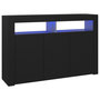 Voir la diapositive 2 : VIDAXL Buffet avec lumieres LED noir 115,5x30x75 cm