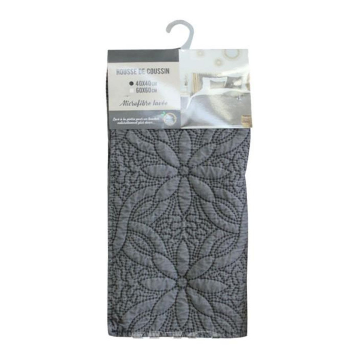 Paris Prix Housse de Coussin  Florette  40x40cm Anthracite