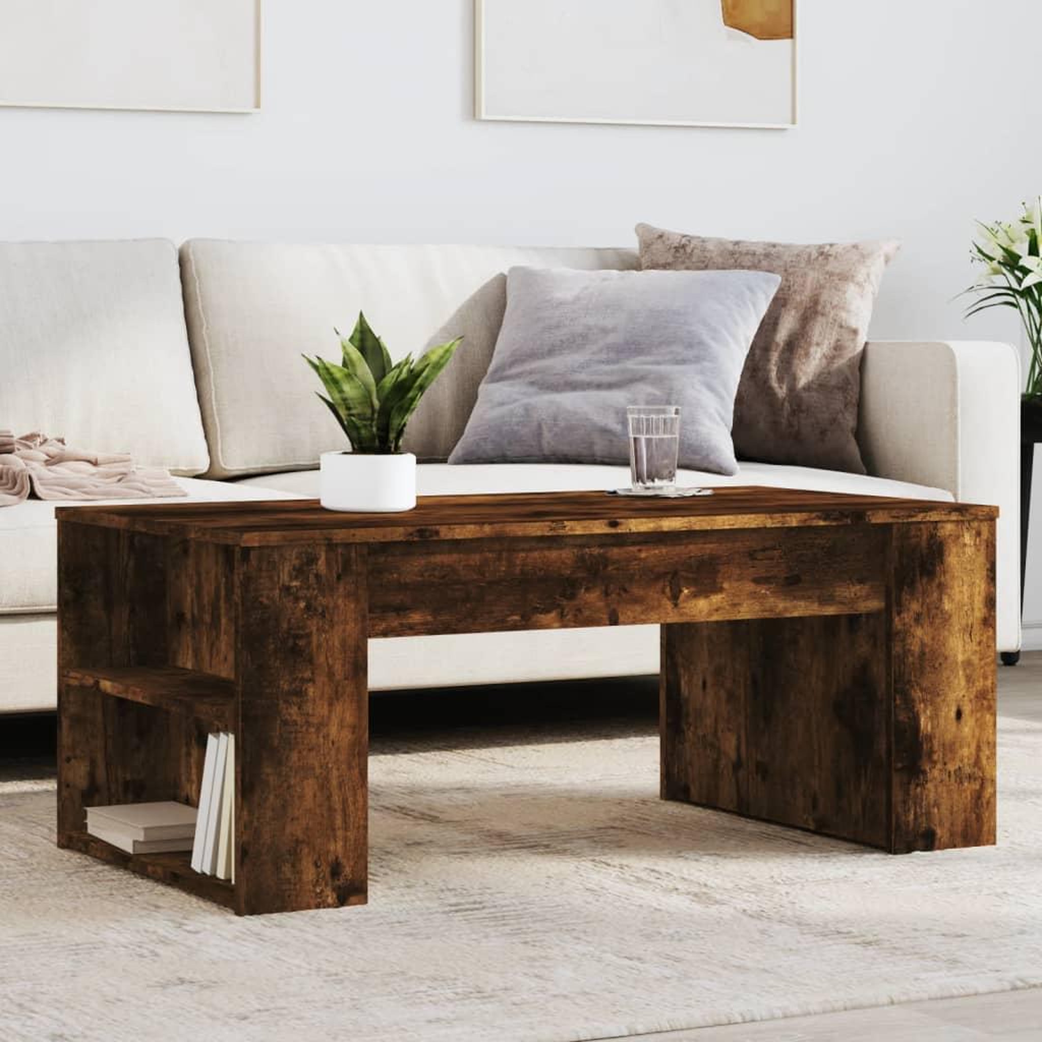 VIDAXL Table basse chene fume 102x55x42 cm bois d'ingenierie