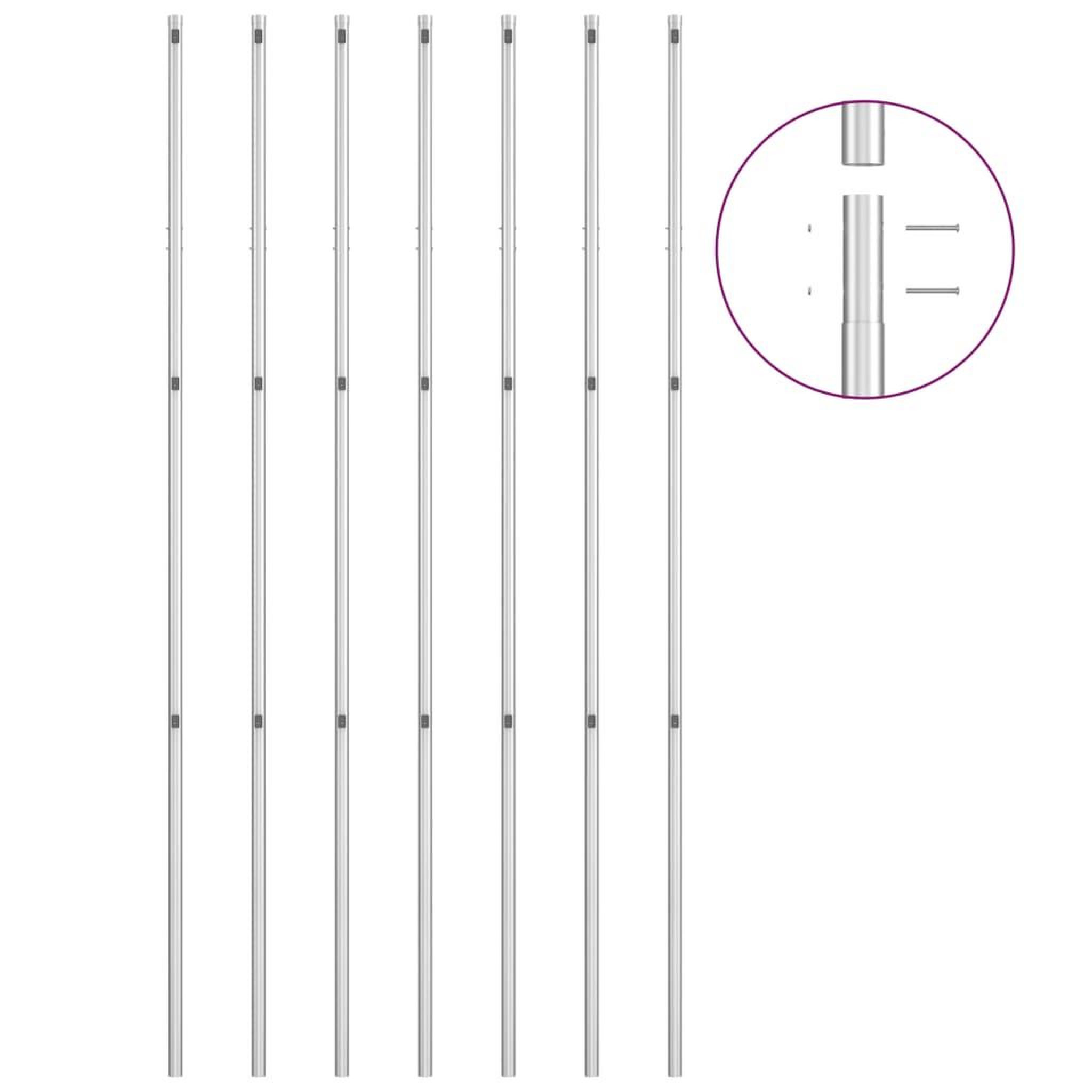 Voir la diapositive 4 : VIDAXL Cloture a mailles avec poteaux Acier galvanise 15x1,5 m Argente