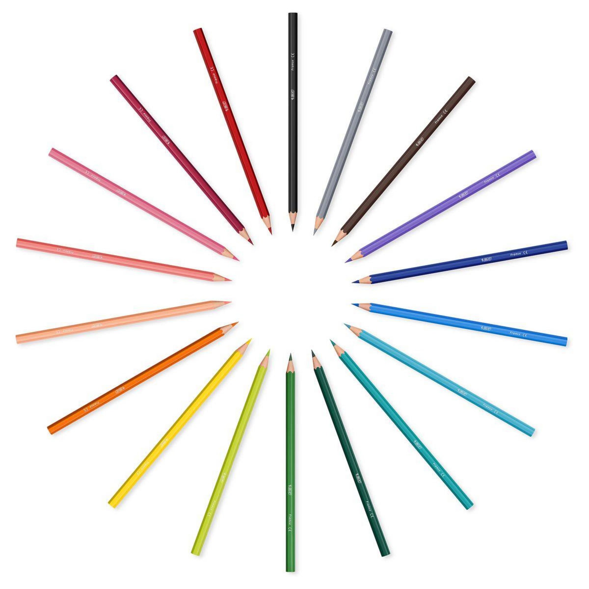 BIC Boîte de 18 crayons de couleur Kids Tropicolors