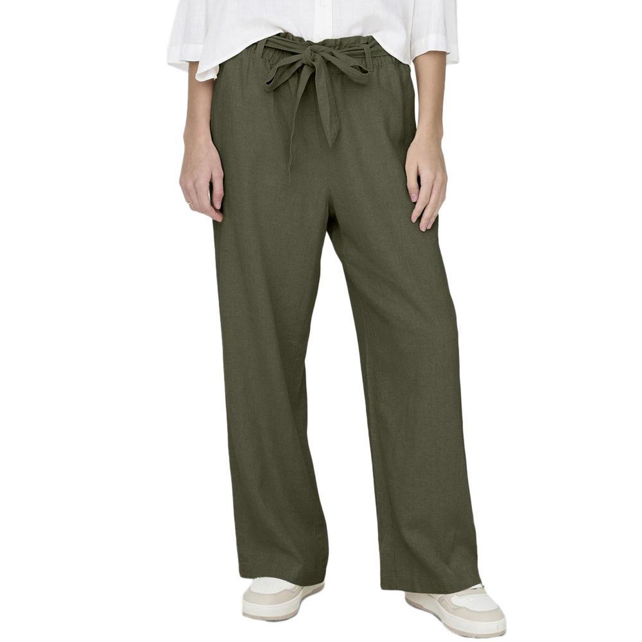 Voir la diapositive 1 : JACQUELINE DE YONG Pantalon en lin Kaki Femme JDY Say