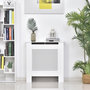 Voir la diapositive 4 : HOMCOM Cache-radiateur design - habillage radiateur motif rond - dim. 78L x 19l x 82H cm - MDF blanc
