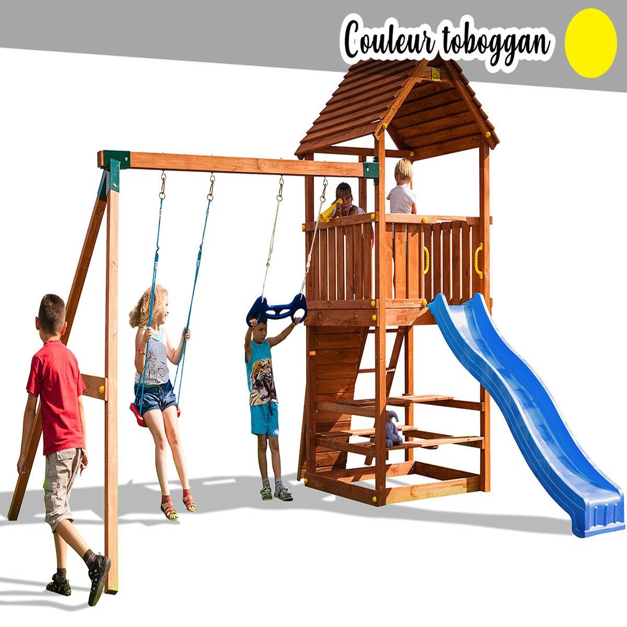 Voir la diapositive 1 : Fungoo Aire de jeux Joy Move - Toboggan Jaune - Fungoo