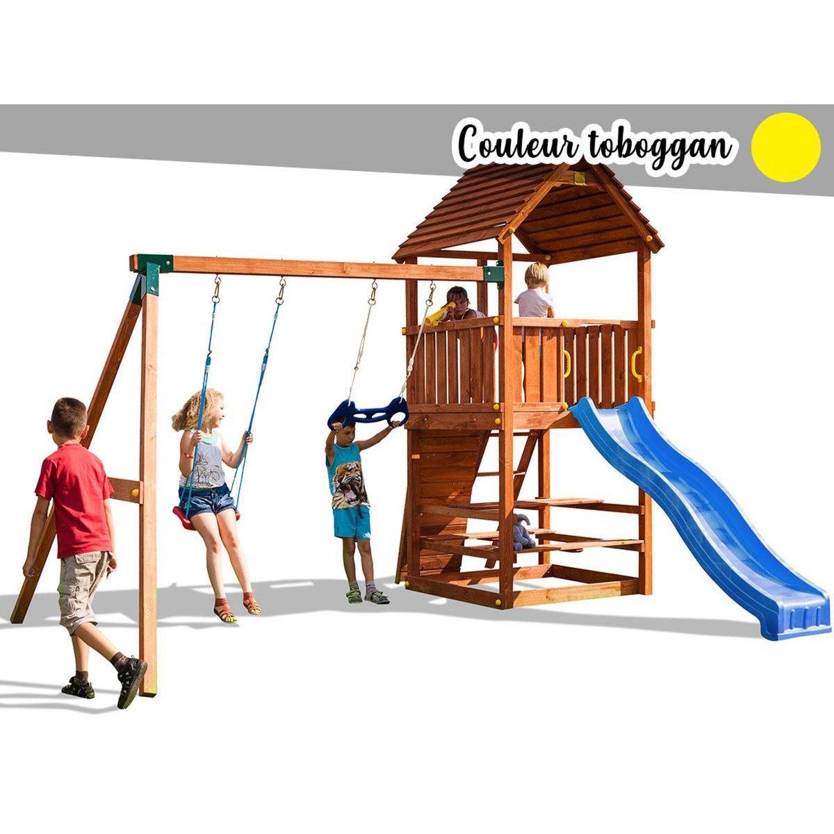 Fungoo Aire de jeux Joy Move - Toboggan Jaune - Fungoo