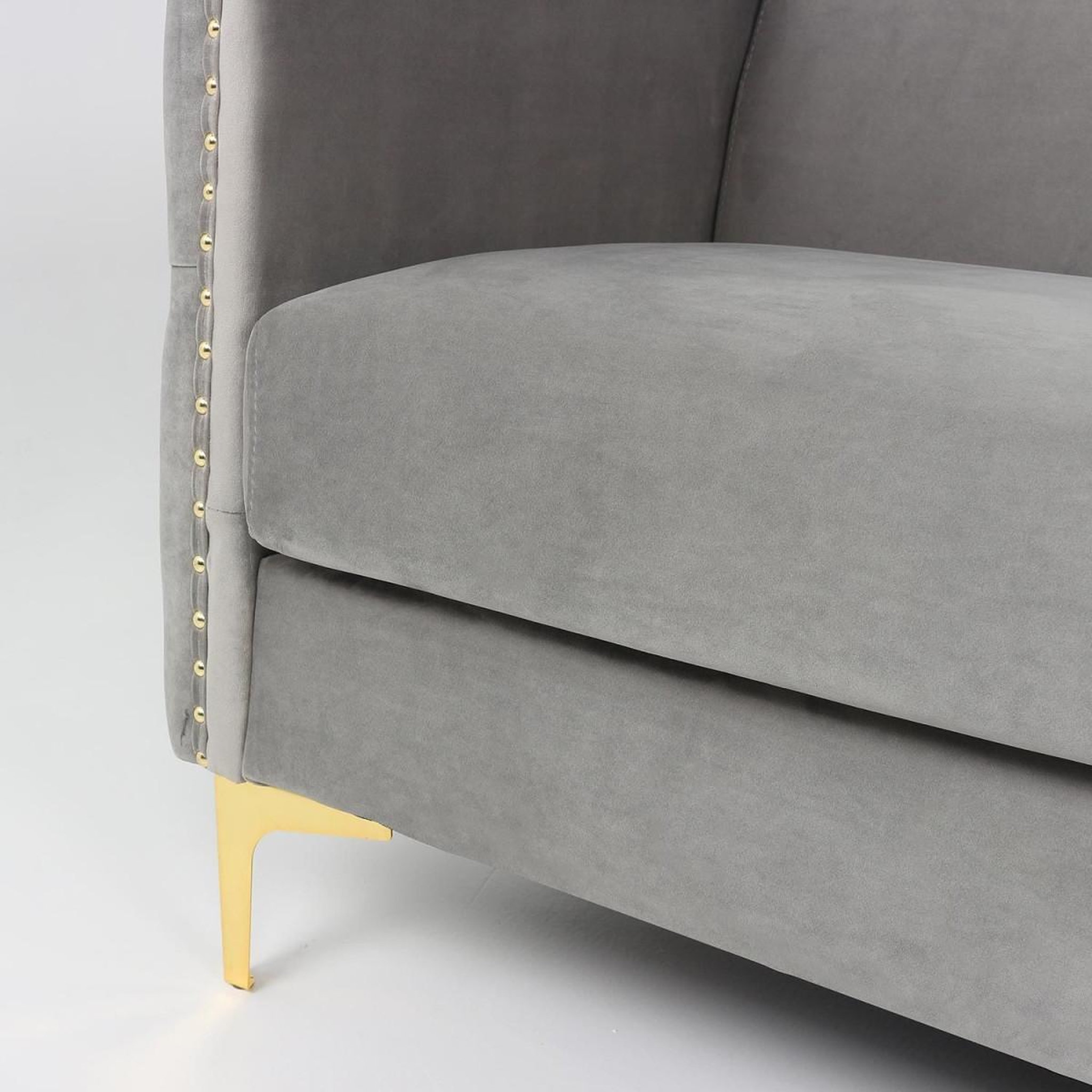 Voir la diapositive 4 : Paris Prix Canapé 3 places en velours  suez  204cm argent