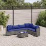 Voir la diapositive 1 : VIDAXL Salon de jardin avec coussins 7 pcs gris resine tressee