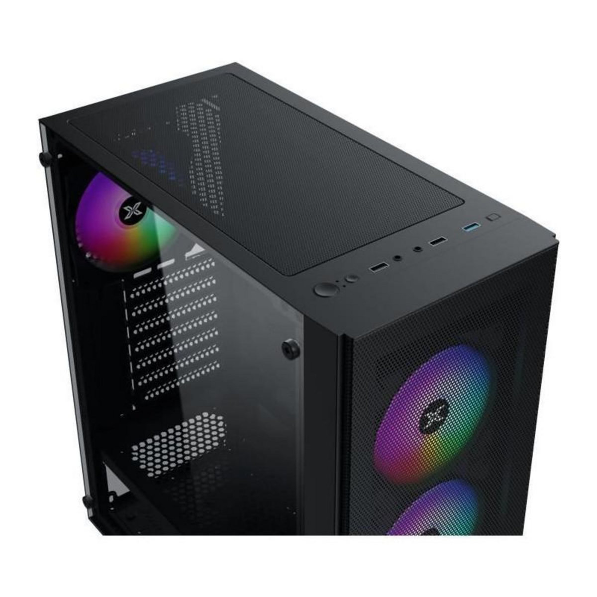 Xigmatek Boîtier PC Moyen Tour sans alim - XIGMATEK HERO II Air 3F (Noir) - ATX/Micro ATX - 3x120mm FRGB - Mesh - USB 3.0/2.0