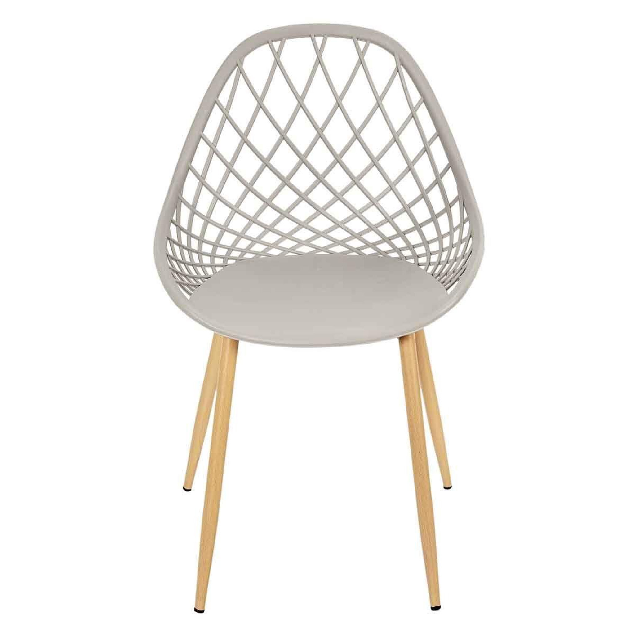 Voir la diapositive 3 : The Home Deco Factory Lot de 4 chaises design  malaga  80cm taupe