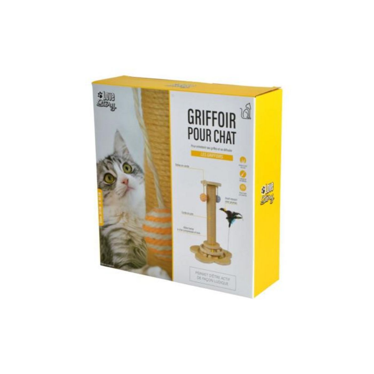 Paris Prix Griffoir Pour Chat  Jouets  40cm Naturel