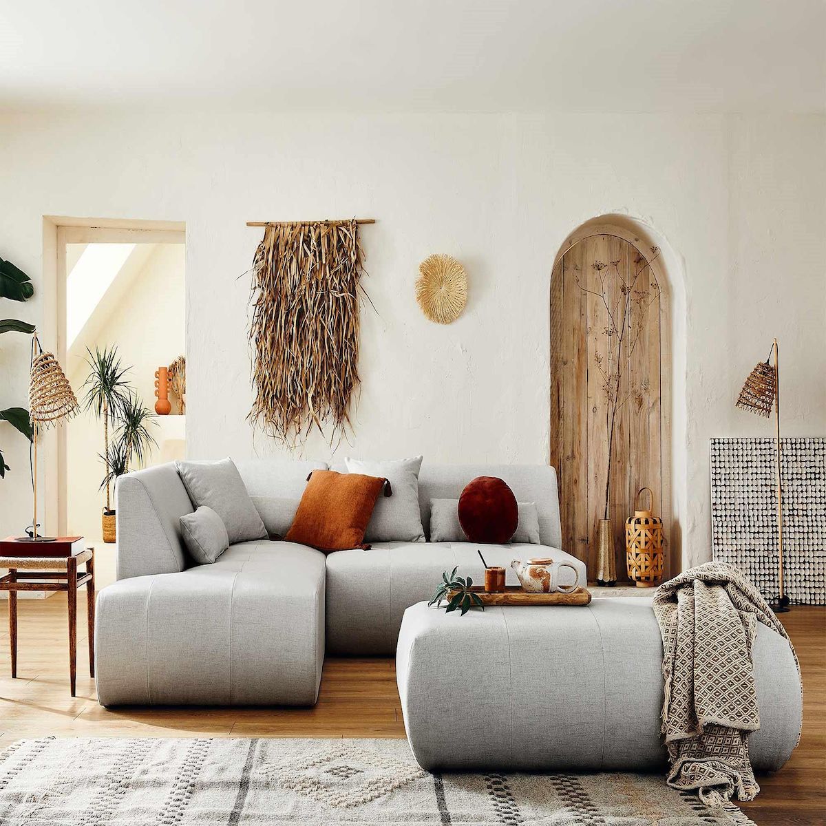 LISA DESIGN Onyx - canapé modulable d'angle gauche 5 places - en tissu