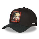 CAPSLAB Casquette trucker prenium semi curved Logo Bakugo. Coloris disponibles : Noir