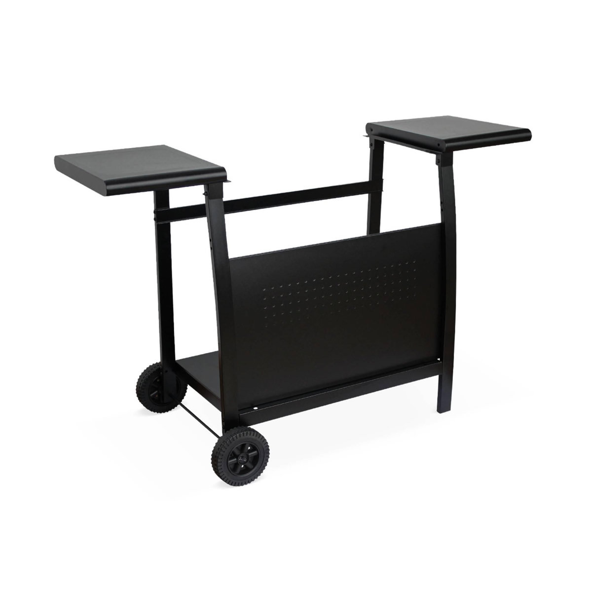 SWEEEK Plancha au gaz 3 brûleurs sur chariot - Porthos - 7.55kW. plancha à gaz avec desserte . cuisine extérieure. plaque émaillée. inox. barbecue