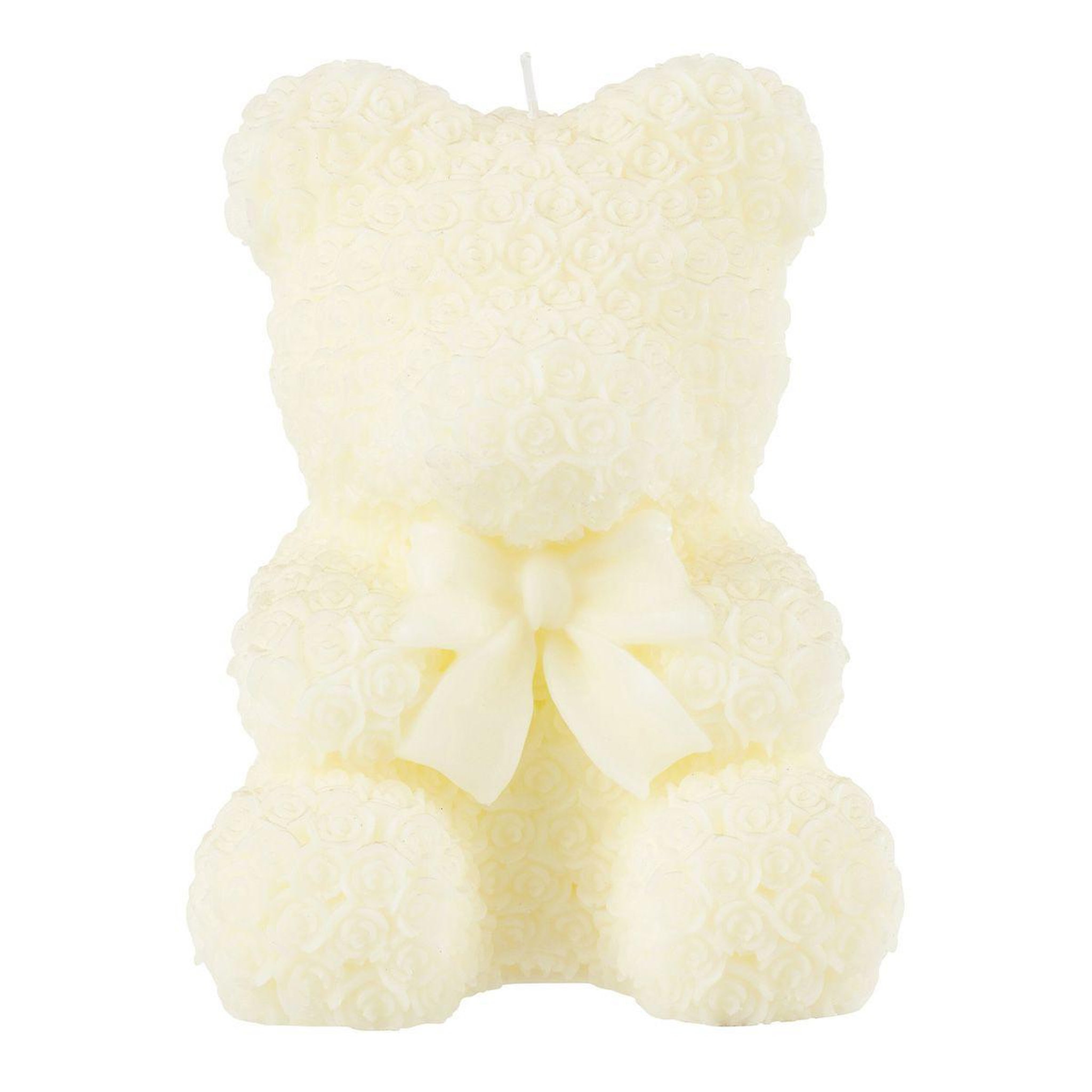 J-LINE Bougie parfumée déco  ours  21cm blanc