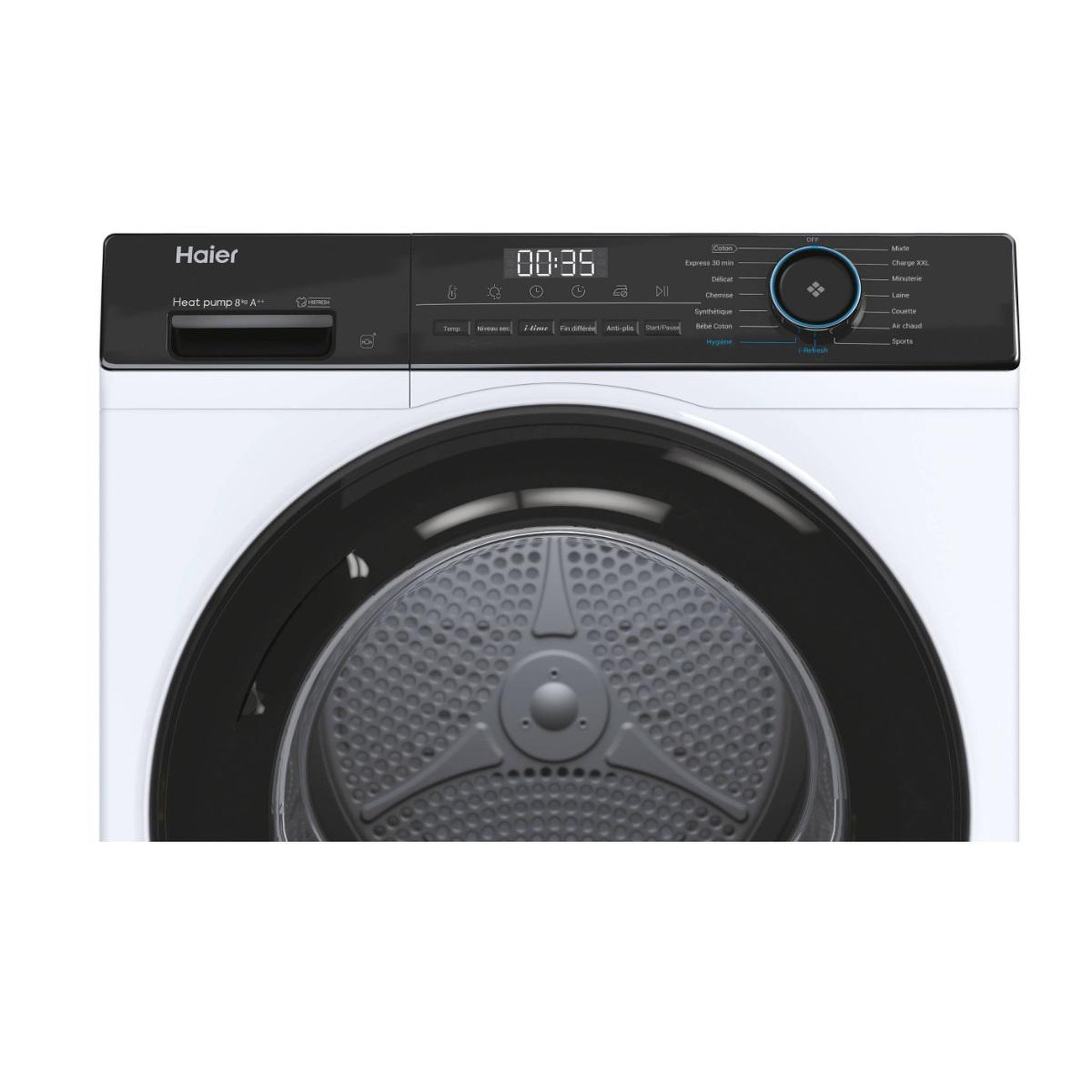 Voir la diapositive 4 : HAIER Sèche-linge pompe à chaleur 60cm 8kg blanc - hd80-a2939e-fr