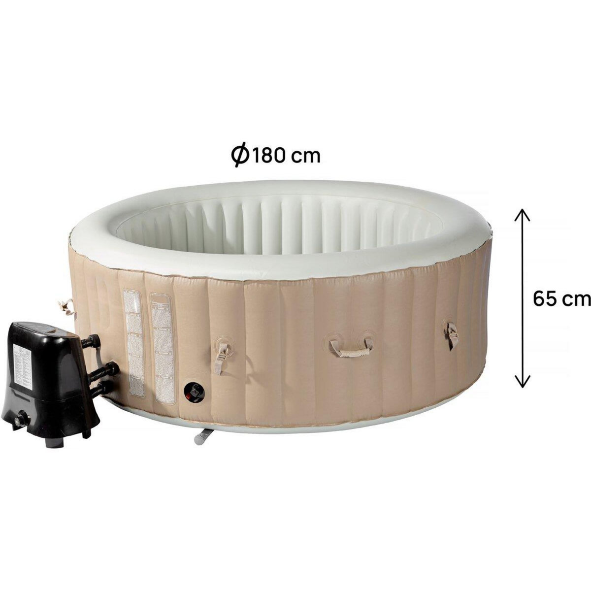 Habitat et Jardin Spa gonflable  4 places  Santorin  - 180 x 180 x 65 cm - Taupe