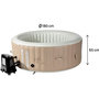 Voir la diapositive 4 : Habitat et Jardin Spa gonflable  4 places  Santorin  - 180 x 180 x 65 cm - Taupe