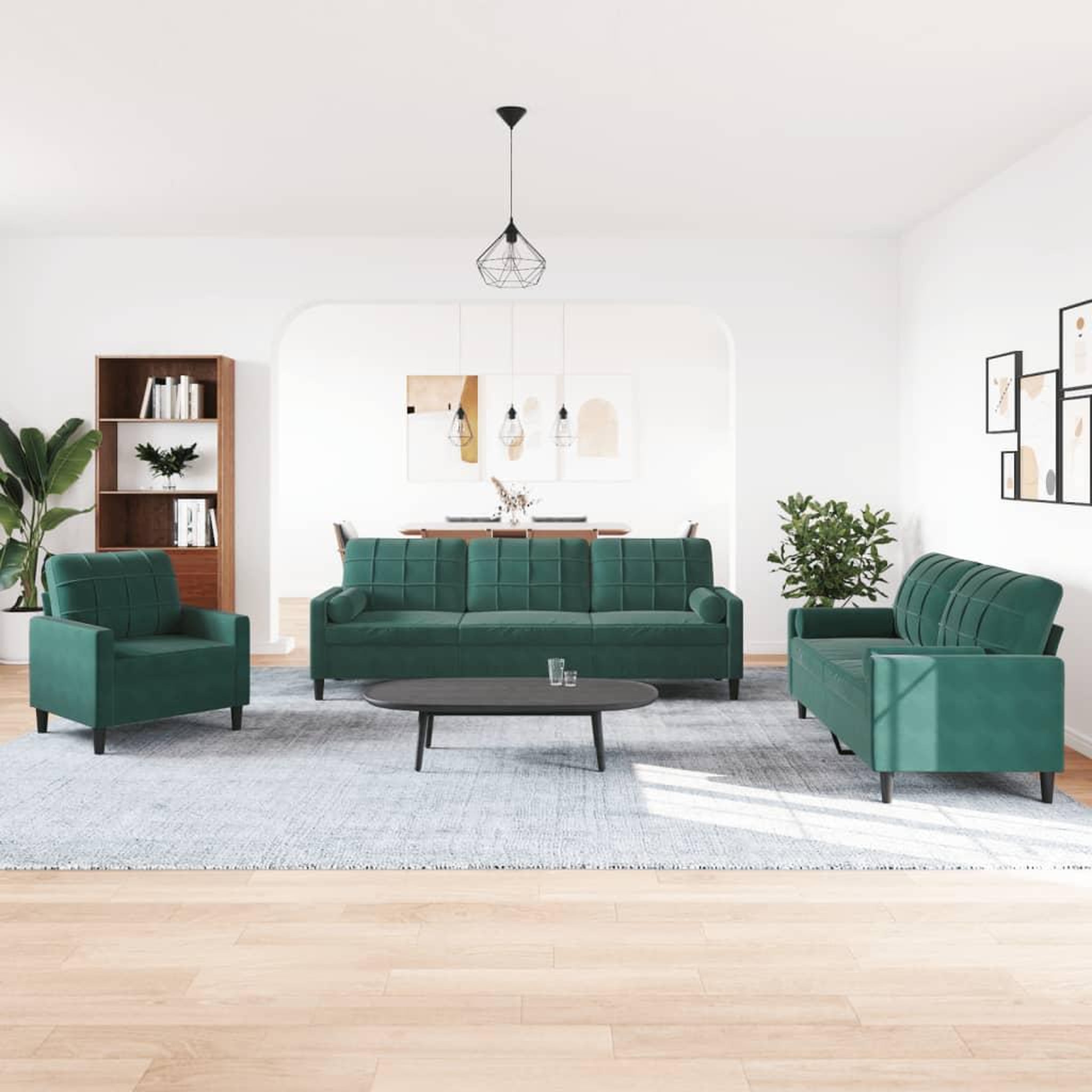 Voir la diapositive 3 : VIDAXL Ensemble de canapes 3 pcs avec coussins et traversins velours