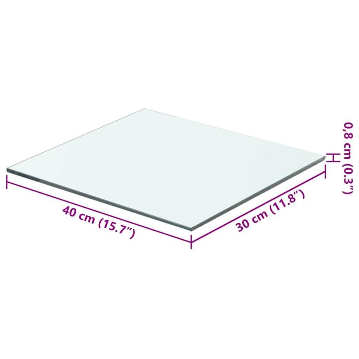 VIDAXL Panneaux d'etagere 2 pcs Verre Transparent 40 x 30 cm