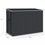 Voir la diapositive 5 : ID MARKET Abri de jardin adossé 3 m² gris en acier galvanisé avec base double porte latérale