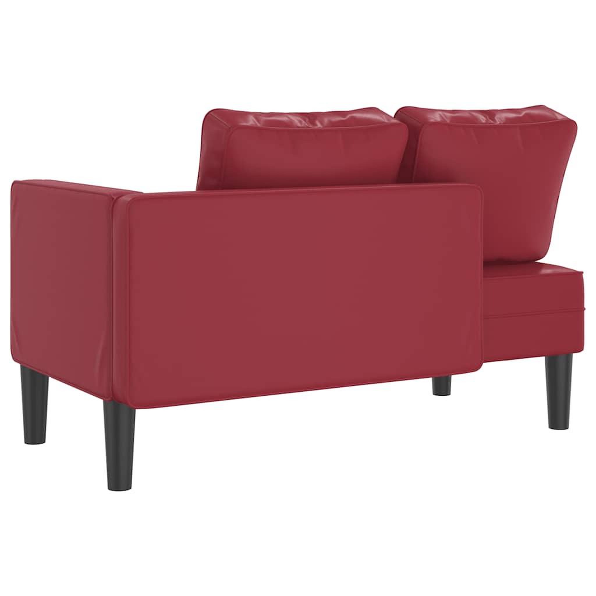 Voir la diapositive 5 : VIDAXL Chaise longue avec coussins rouge bordeaux similicuir