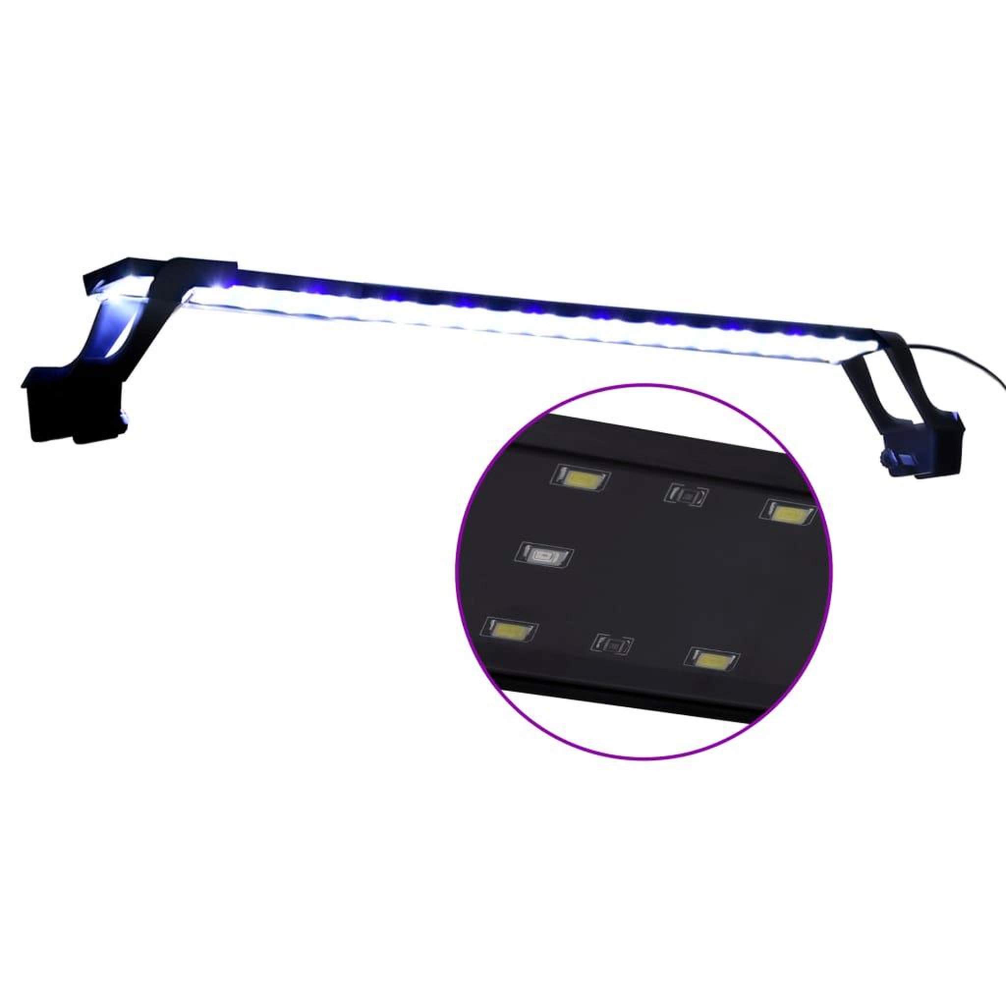 Voir la diapositive 2 : VIDAXL Lampe a LED d'aquarium avec pinces 75-90 cm Bleu et blanc