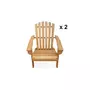 SWEEEK Lot de 2 fauteuils en bois d'acacia Adirondack pour enfant. salon de jardin enfant couleur teck clair