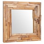 VIDAXL Miroir decoratif Teck 60x60 cm Carre