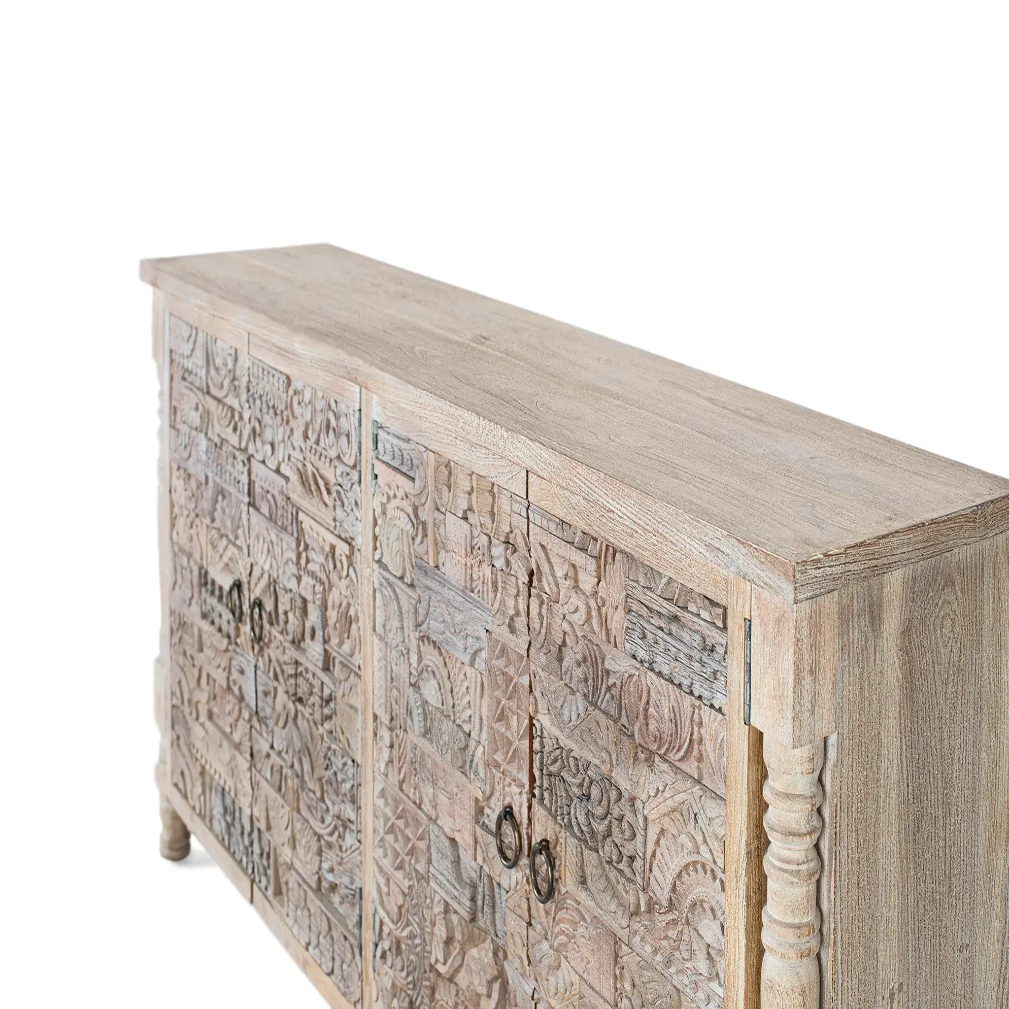 Voir la diapositive 2 : GINER Y COLOMER SL Buffet en bois de chêne récupéré 180cm style boho ethnique