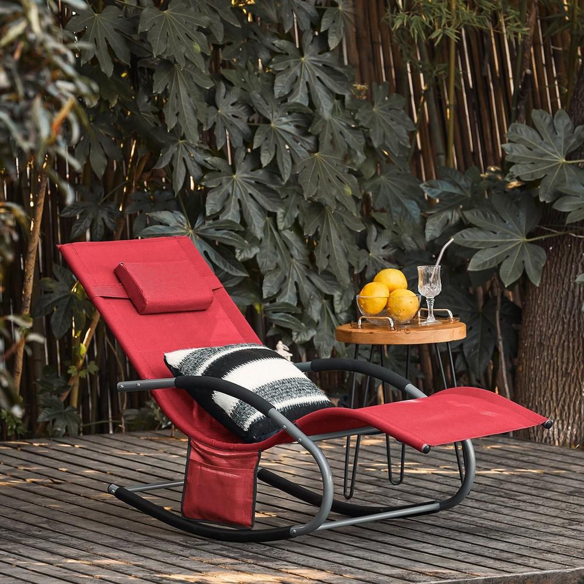 Voir la diapositive 6 : SOBUY SoBuy - Lot de 2 chaises à bascule pour jardin - Moderne - OGS28X2