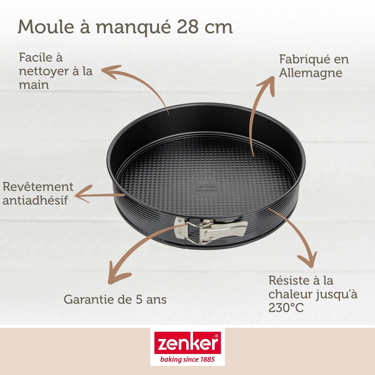ZENKER Moule à manqué à charnière 28 cm Zenker Black Metallic