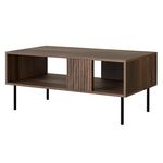 BEST MOBILIER Franco - table basse - effet bois - 1 niche - 100 cm. Coloris disponibles : Marron