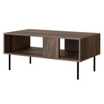 BEST MOBILIER Franco - table basse - effet bois - 1 niche - 100 cm. Coloris disponibles : Marron