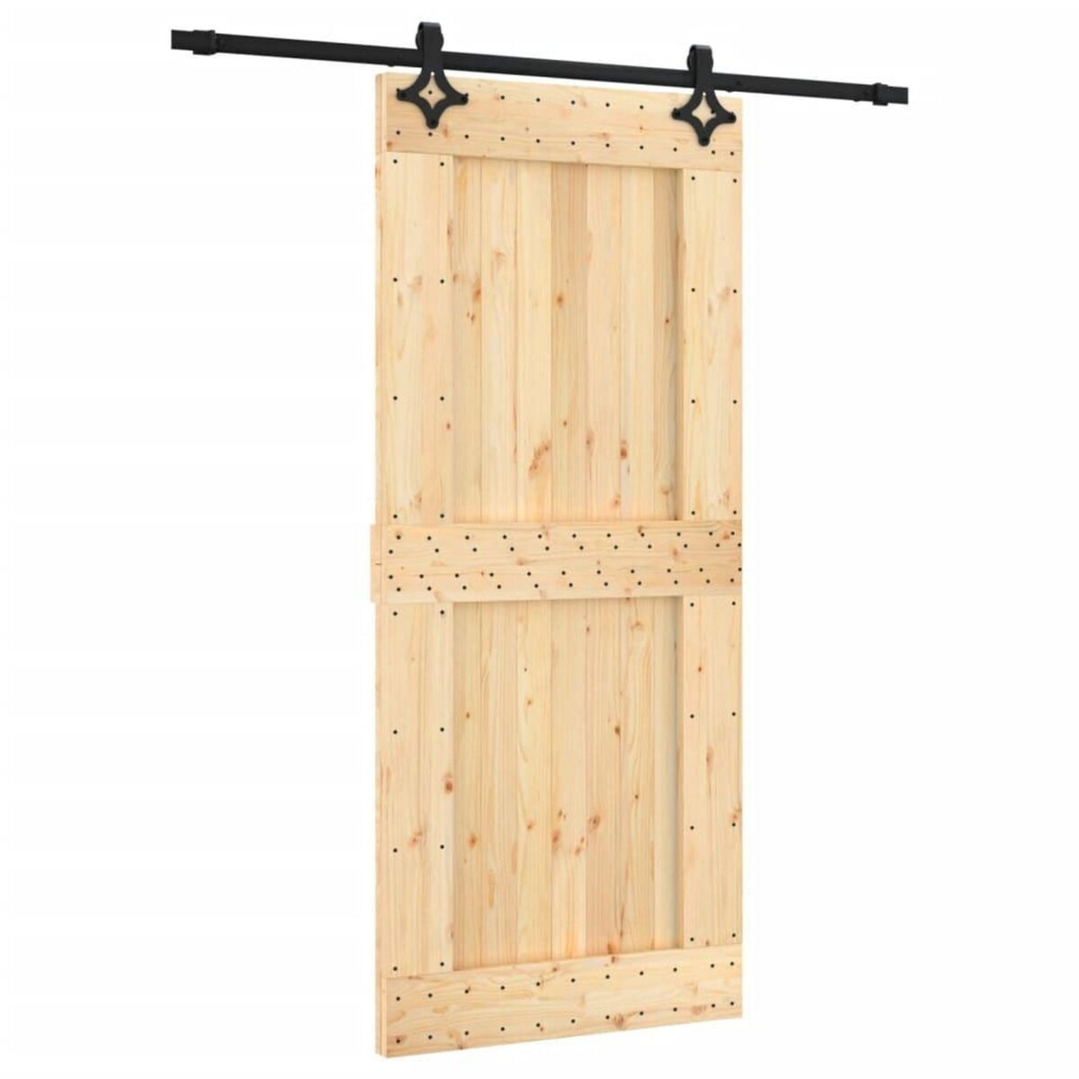 VIDAXL Porte coulissante et kit de quincaillerie 90x210 cm pin massif